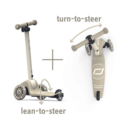 Scoot and Ride Highway Kick 3S, sparkesykkel - LED Ash