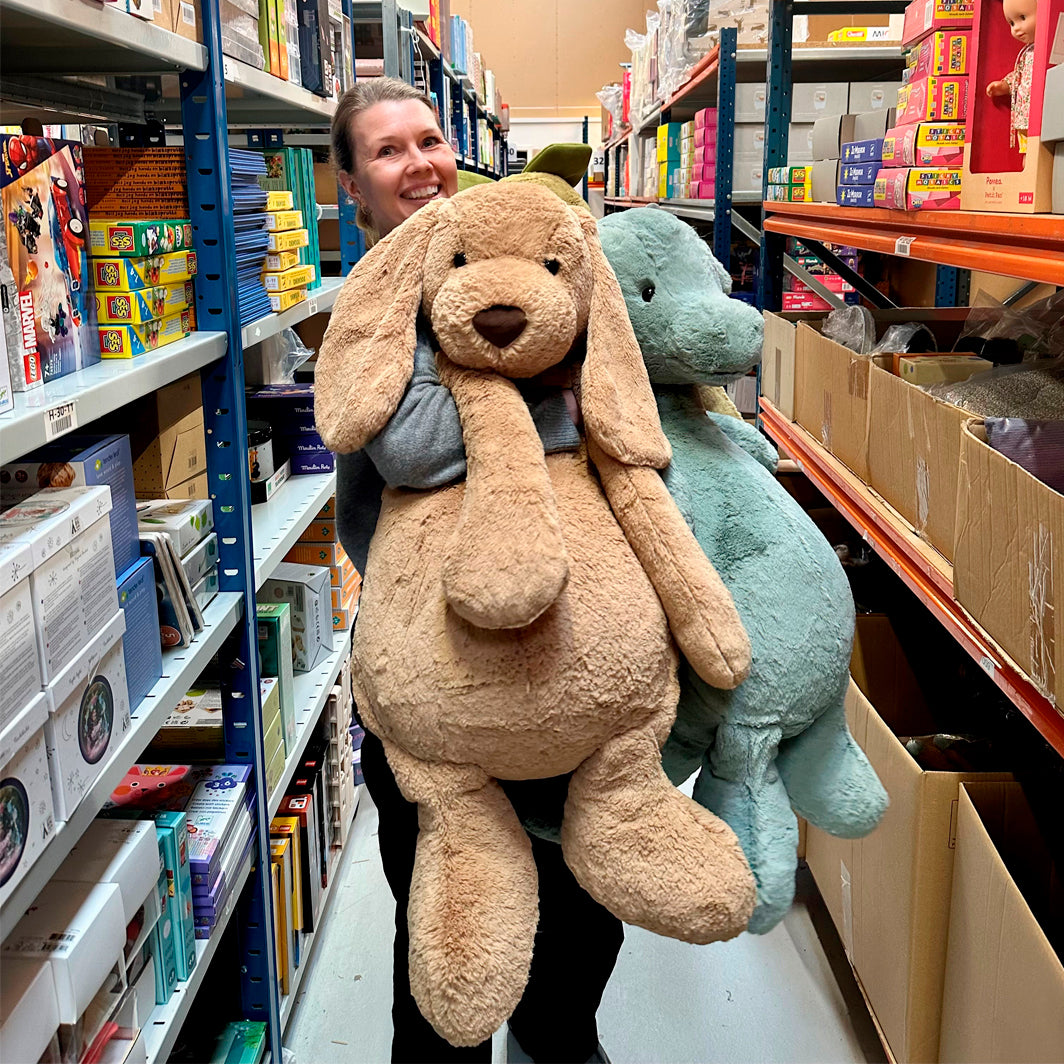 Jellycat bamse, Bashful Toffee hund, virkelig stor hund - 108 cm.