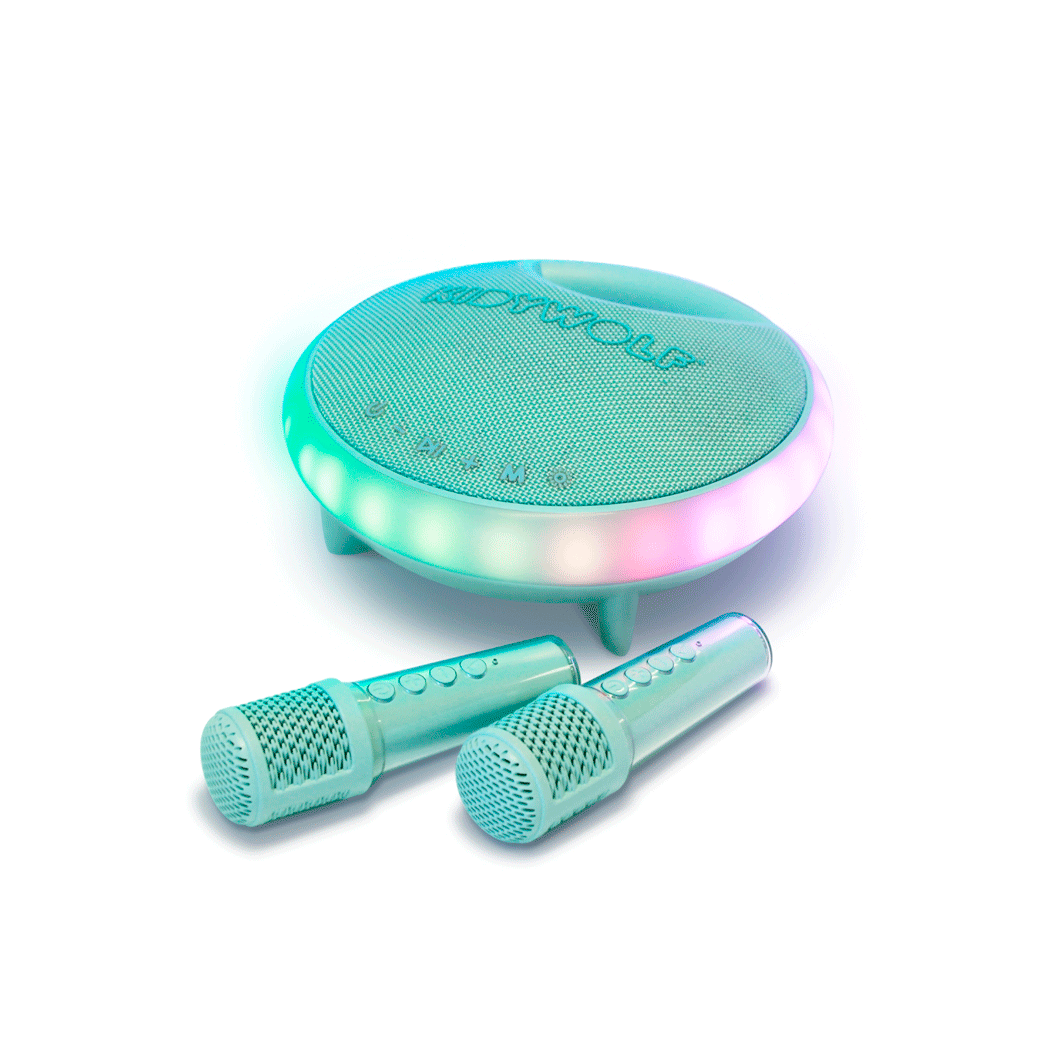 Kidykaraoke bærbart karaokesæt med højtaler og 2 mikrofoner