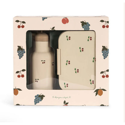 Konges Sløjd Lunch box set, Madkasse og drikkedunk - Cherry Blush