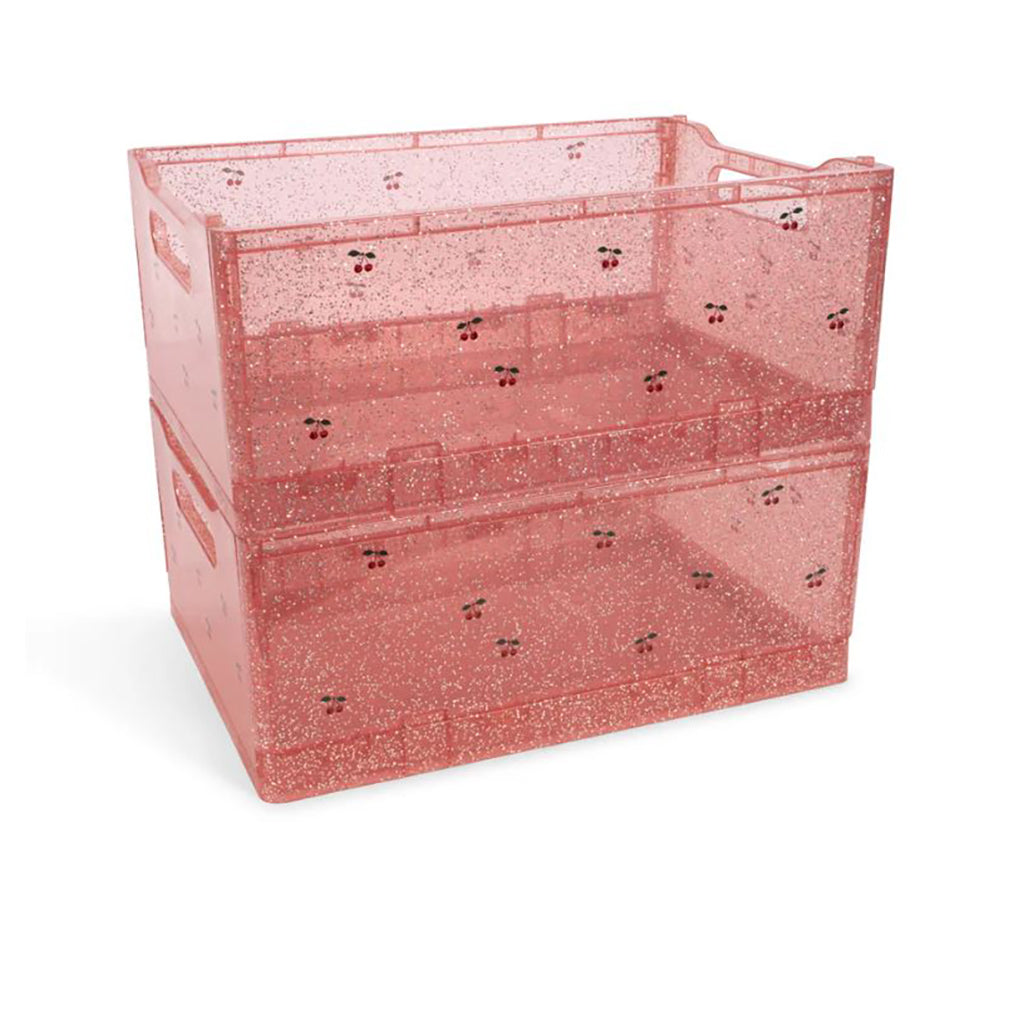 Konges Sløjd Glitter oppbevaringsesker, 2-pakning, Sparkling Blush