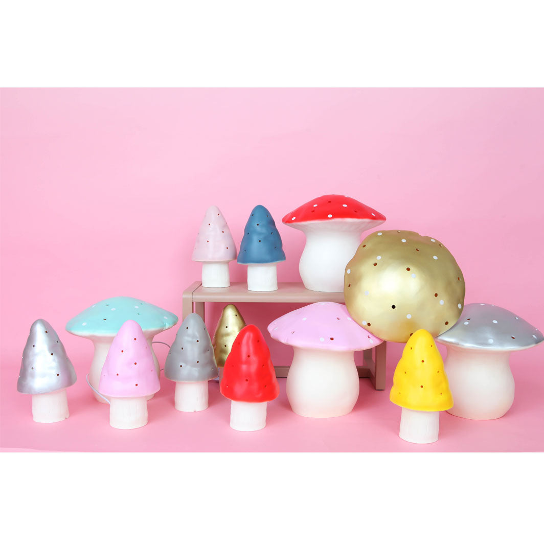 Sopp-lampe, mellomstor paddehatt - rød