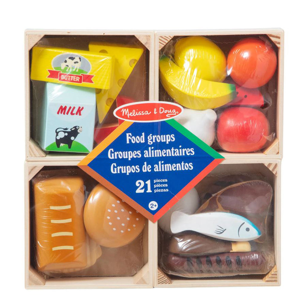 Melissa &amp; Doug lekemat i tre, 4 typer matvaregrupper
