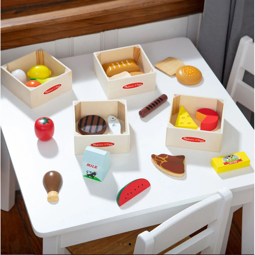 Melissa &amp; Doug lekemat i tre, 4 typer matvaregrupper