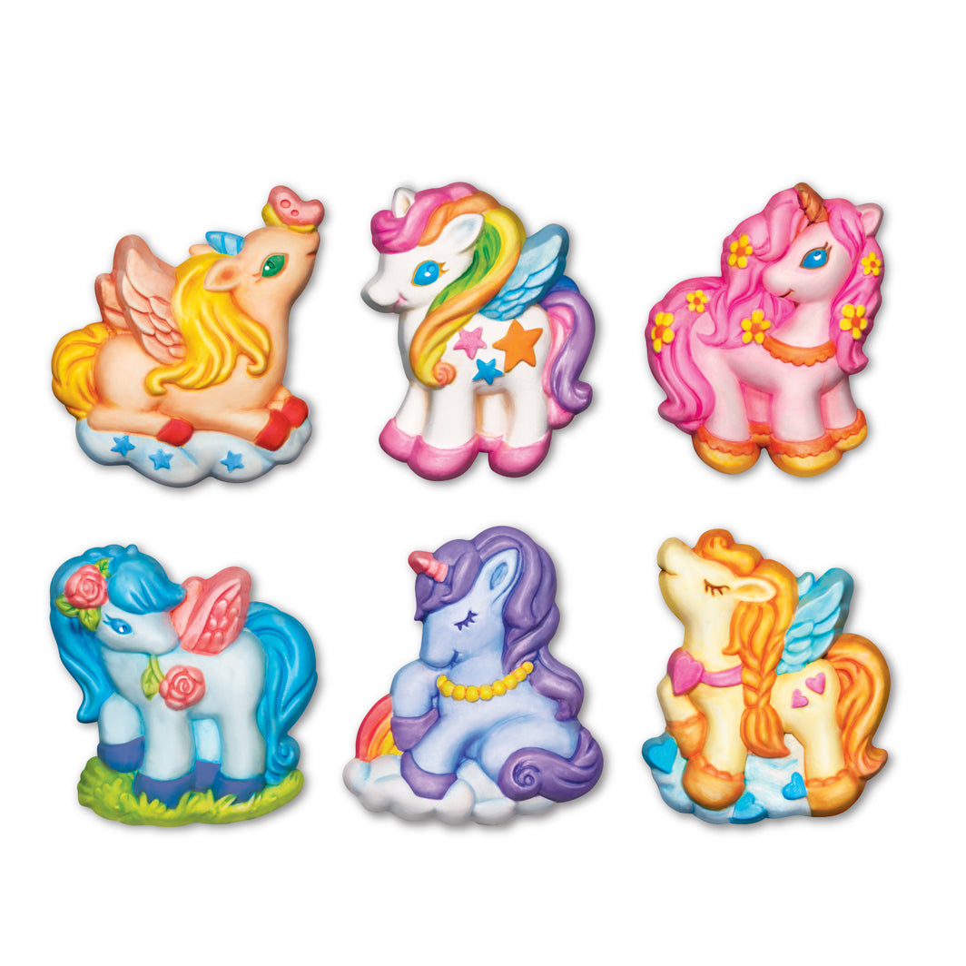 Creative Craft, Støp og mal gipsmagneter og merker, Enhjørninger – Fra 5 år