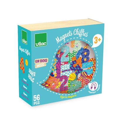 Vilac magneter i tre med tall og tegn