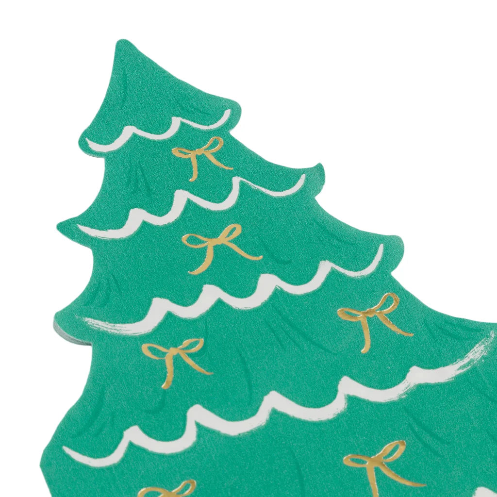 Juletre med servietter med sløyfe