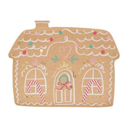 Meri Meri juletallerkener, Gingerbread House, 8 stk.