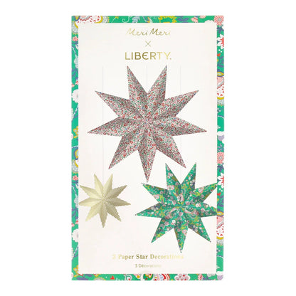 Meri Meri x Liberty pynt, Stjernedekoration - 3 stk