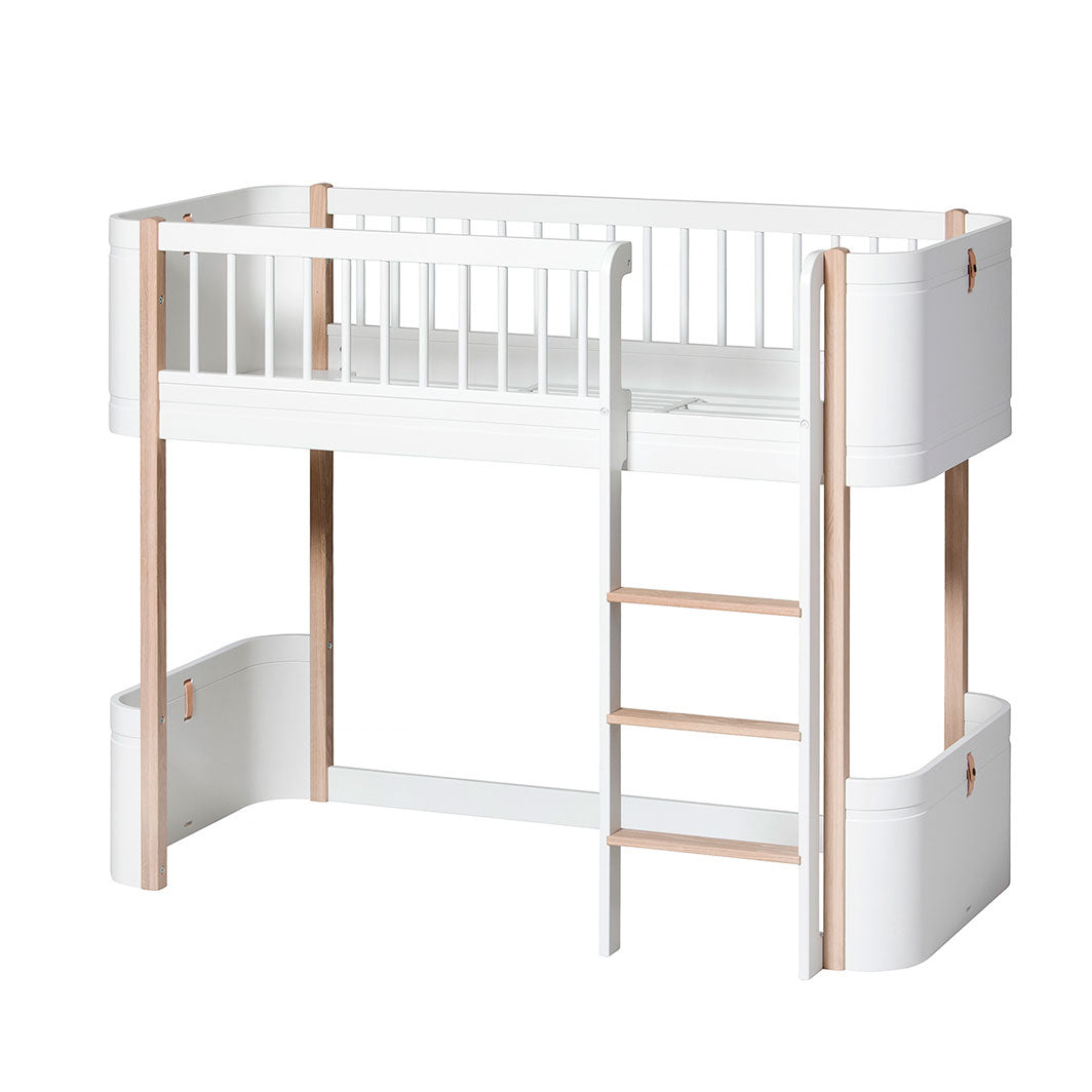 Oliver Furniture, Ombyggingssett, fra Wood Mini+ Sprinkelseng til halvhøy seng - hvit/eik