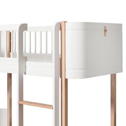 Oliver Furniture, Ombyggingssett, fra Wood Mini+ Sprinkelseng til halvhøy seng - hvit/eik
