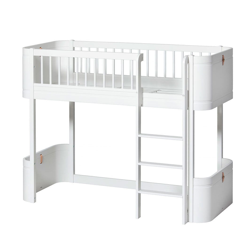 Oliver Furniture, Ombyggingssett, fra Wood Mini+ Tremmeseng Basic til halvhøju seng - hvit