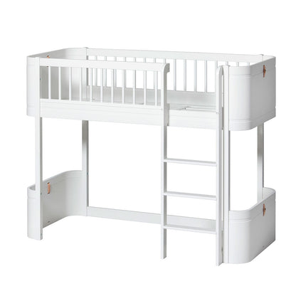 Oliver Furniture, Ombyggingssett, fra Wood Mini+ Tremmeseng Basic til halvhøju seng - hvit