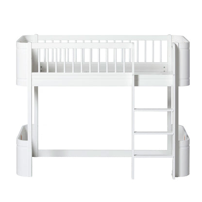 Oliver Furniture, Ombyggingssett, fra Wood Mini+ Tremmeseng Basic til halvhøju seng - hvit