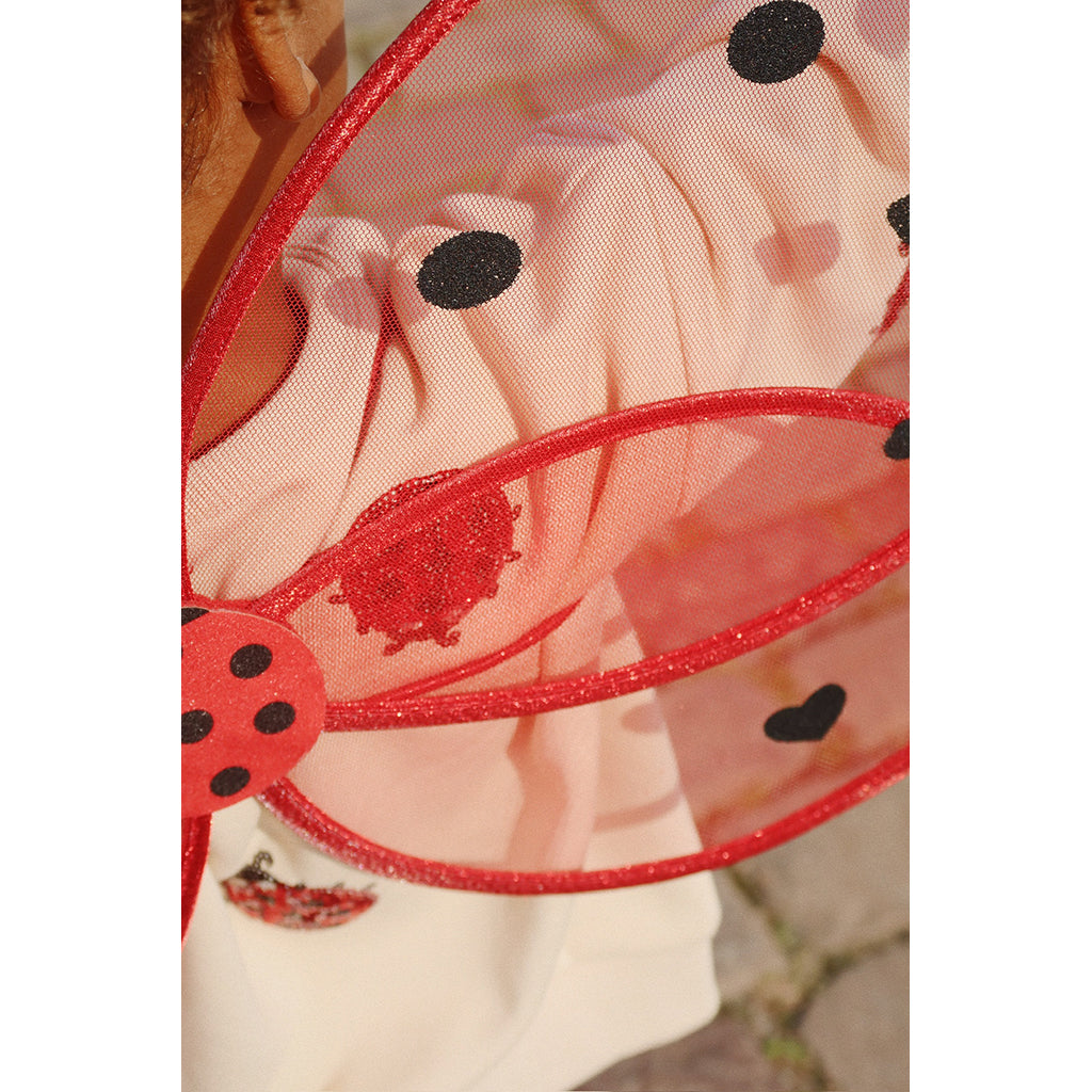 Konges Sløjd Mariehøne-kostyme, vinger og tryllestav - Ladybug