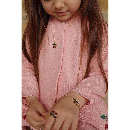 Konges Sløjd Smykkesett, Halskjede, Ring og Armbånd - Cherry