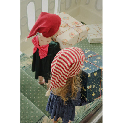 Konges Sløjd strikket nisselue, Christmas stripe - Str. 2-8 år