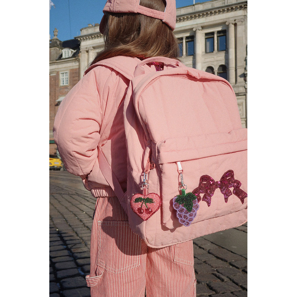 Konges Sløjd Nøkkelring av perler - Hjerte med kirsebær