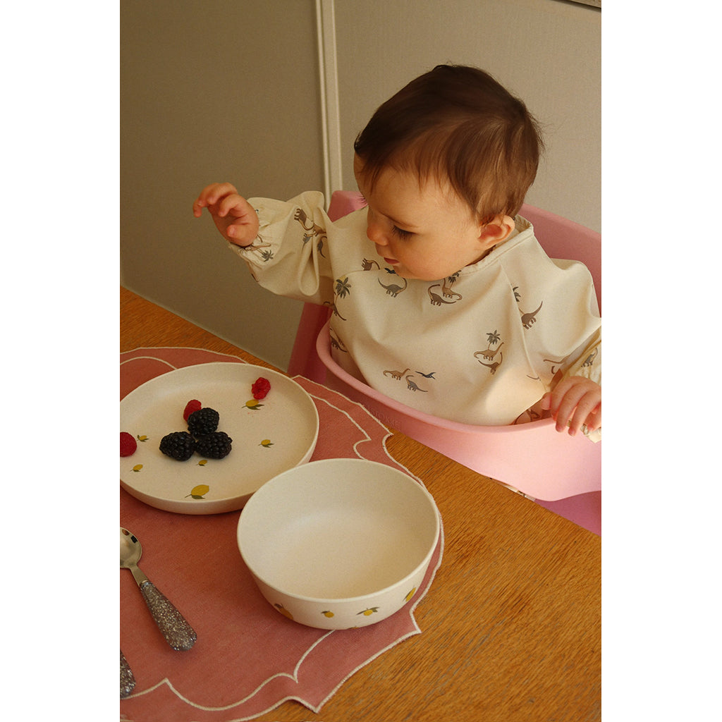 Konges Sløjd Smekke med ermer, 6 måneder - 3 år - Navy Dot/Rain Washed