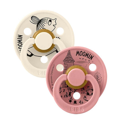 Bibs x Moomin-sutter i naturgummi, str. 2 – Lille My Ivory/Dusty Pink