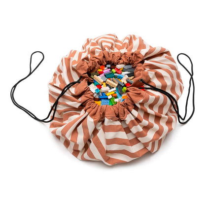 Play&amp;Go To-i-én teppe, Stripes brown