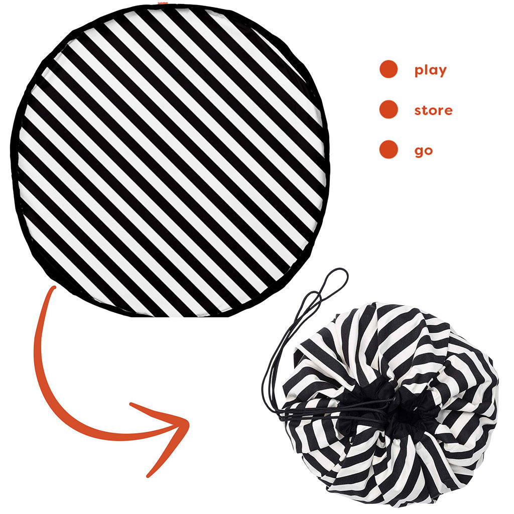 Play&amp;Go To-i-én tæppe, Stripes black