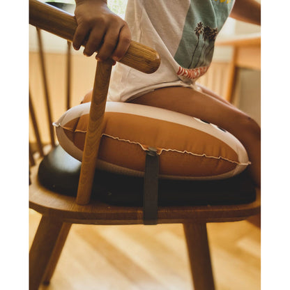 Noui Noui Have a seat, Oppblåsbar sittepute for barn - Stripes nude/mustard
