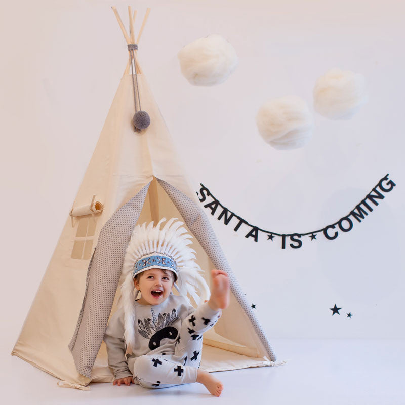 NunuNu tipi, lysegrå med grå stjerner