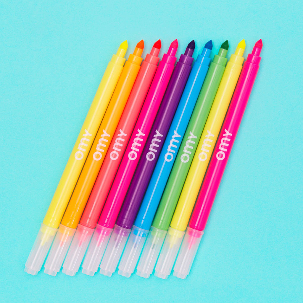 Omy tusjer, 2 i 1 - neon