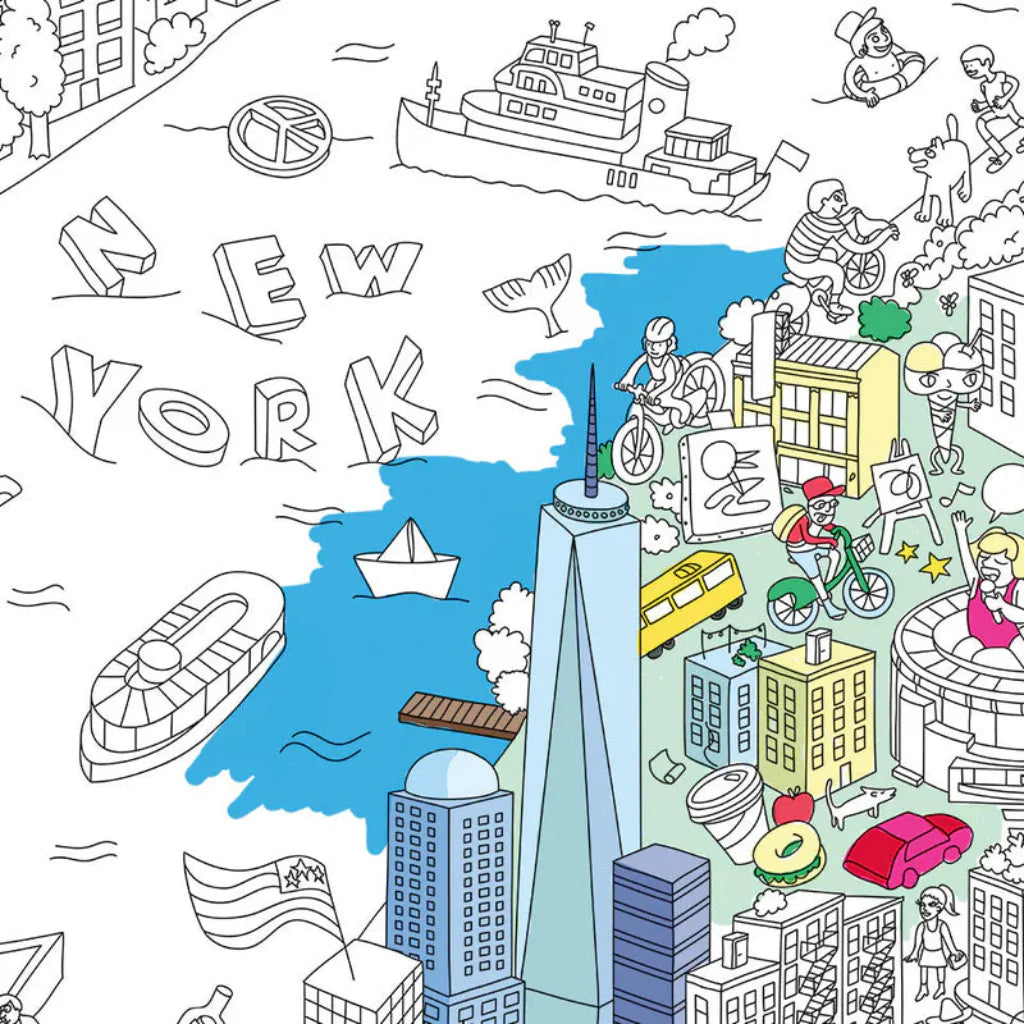 Omy stor plakat for fargelegging, 70 x 100 cm - New York