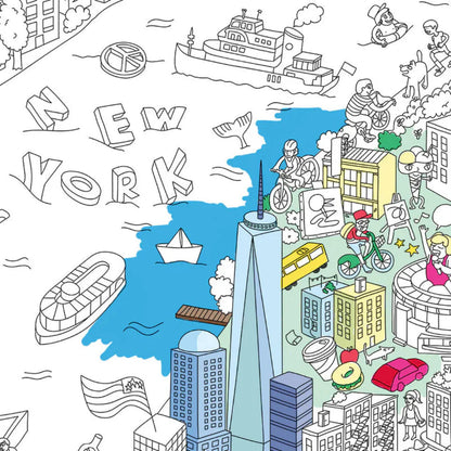 Omy stor plakat for fargelegging, 70 x 100 cm - New York