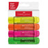 Faber-Castell sæt med 4 overstregningstuscher i neonfarver