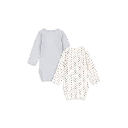 Fanga Fontana Bello bodystocking med lange ermer, 2-pakk, Blue mix - str. 1 - 9 mnd.