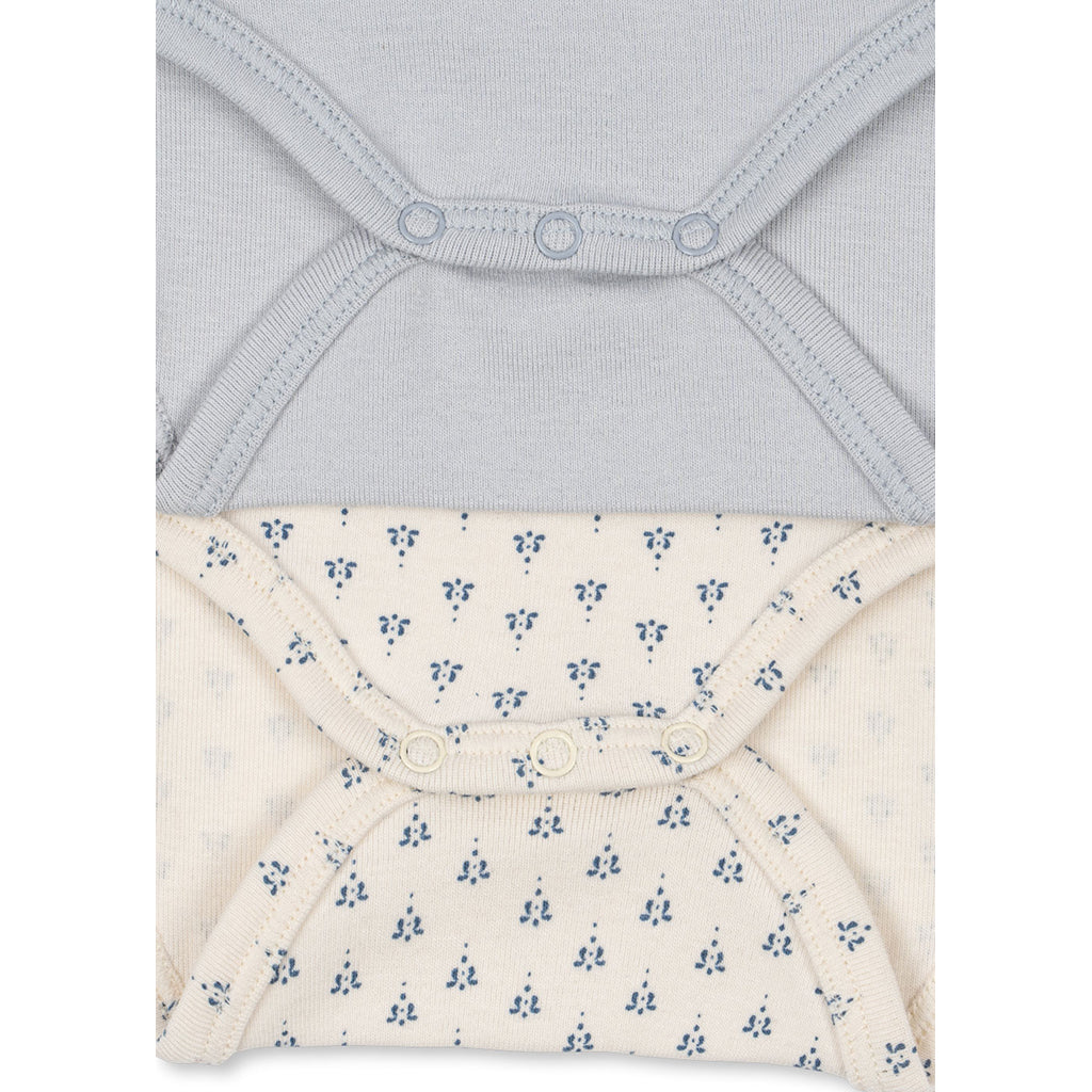 Fanga Fontana Bello bodystocking med lange ermer, 2-pak, Blue mix – str. 1–12 mnd.