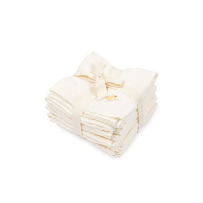 Fanga Fontana stoffbleie, økologisk muslin, 10-pakning - Antique white