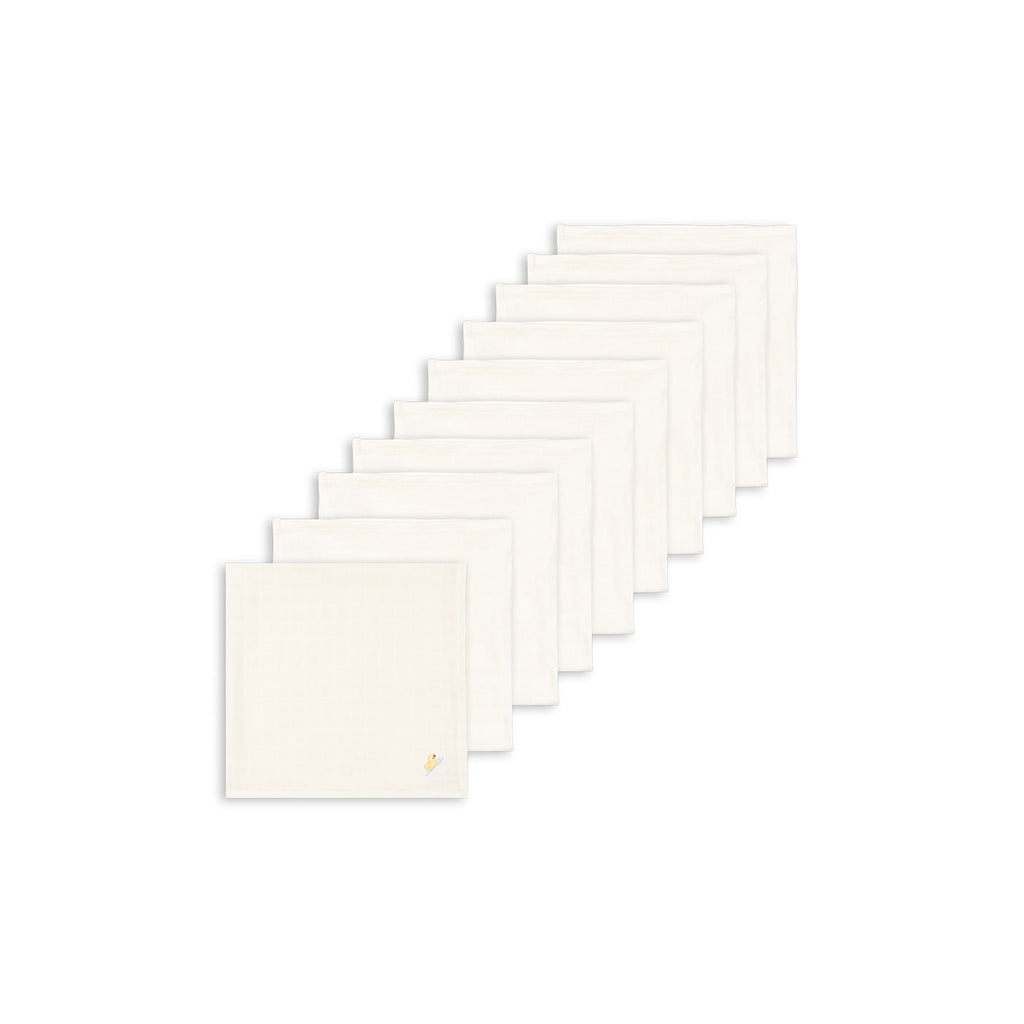 Fanga Fontana stoffbleie, økologisk muslin, 10-pakning - Antique white