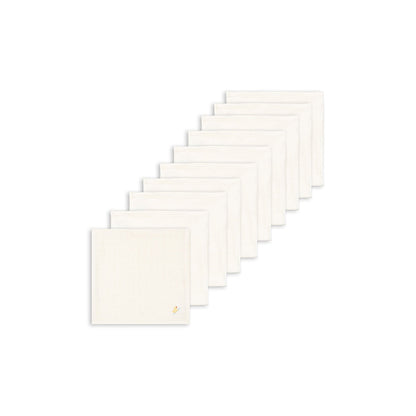 Fanga Fontana stoffbleie, økologisk muslin, 10-pakning - Antique white