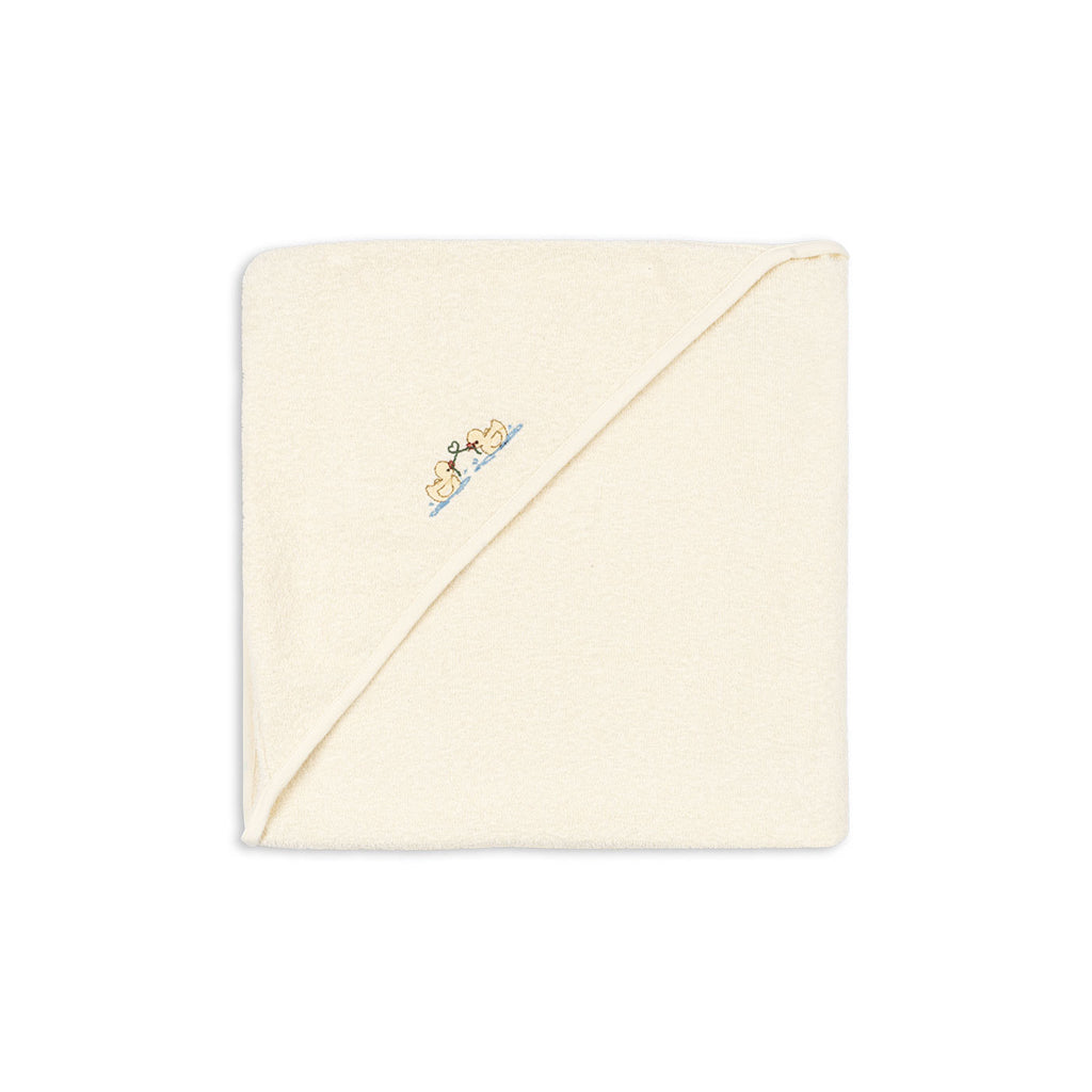 Fanga Fontana Figo babyhåndkle med hette, GOTS - Antique white