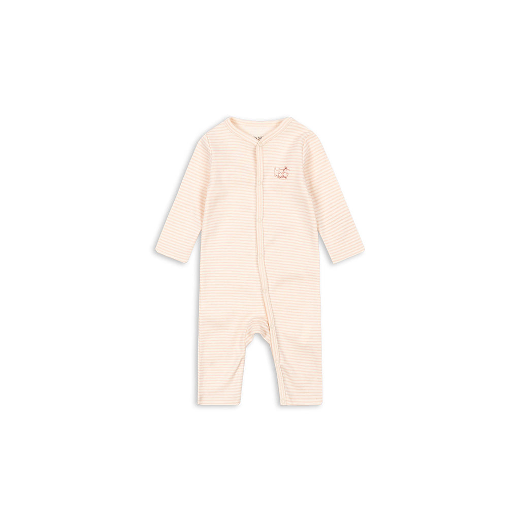 Fanga Fontana Fio bodystocking med lange ermer, Tea stripe cameo - str. 1 - 6 mnd.