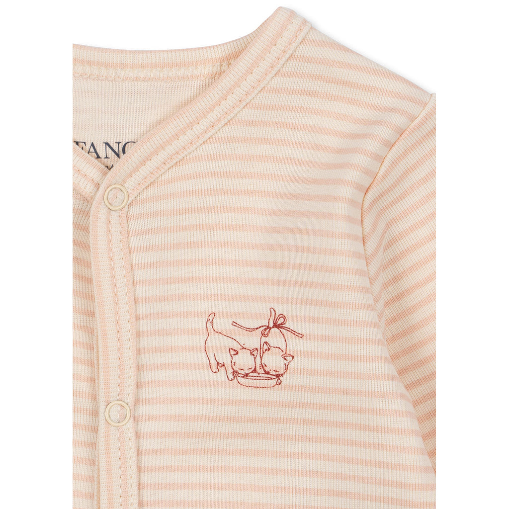 Fanga Fontana Fio bodystocking med lange ermer, Tea stripe cameo - str. 1 - 6 mnd.