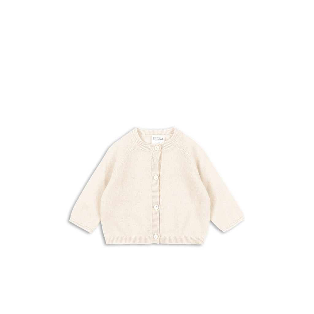 Fanga Fontana Savora baby ull-cardi, Antique white - str. 1 - 9 mnd.