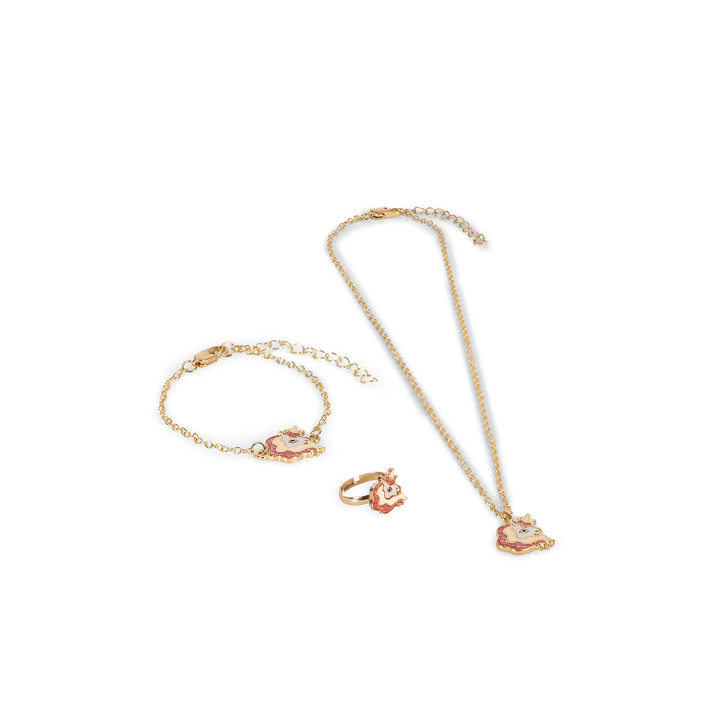 Konges Sløjd Smykkesett, Halskjede, ring og armbånd - Unicorn