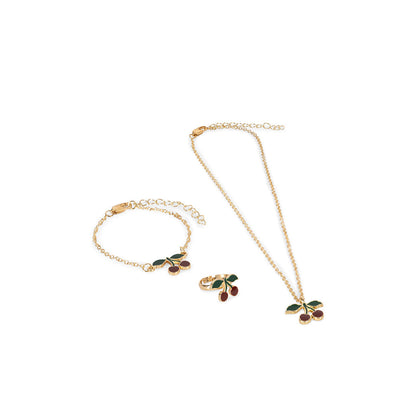 Konges Sløjd Smykkesett, Halskjede, Ring og Armbånd - Cherry