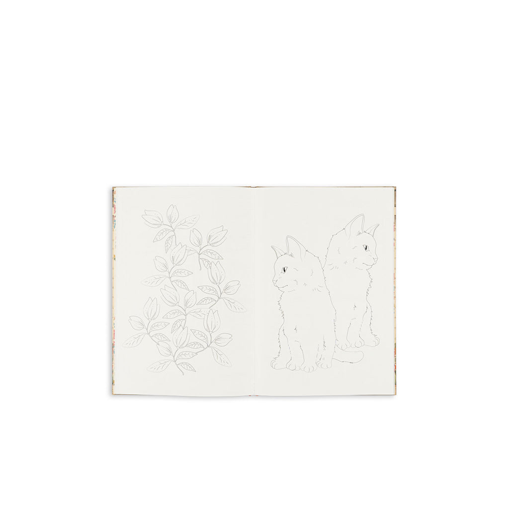 Konges Sløjd Malebok med klistremerker, House of flower - Multi