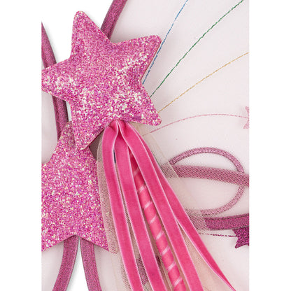 Konges Sløjd Fairy rainbow fe-kostyme, Vinger og tryllestav - Evening sand