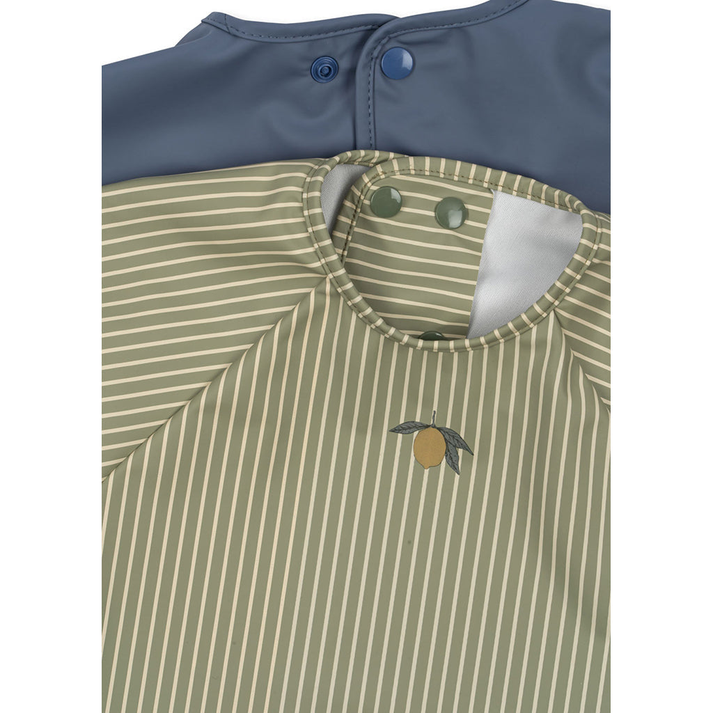 Konges Sløjd Konges Sløjd Spisesmekke med ermer, 6 mnd. - 3 år - Tea stripe/ Flint stone