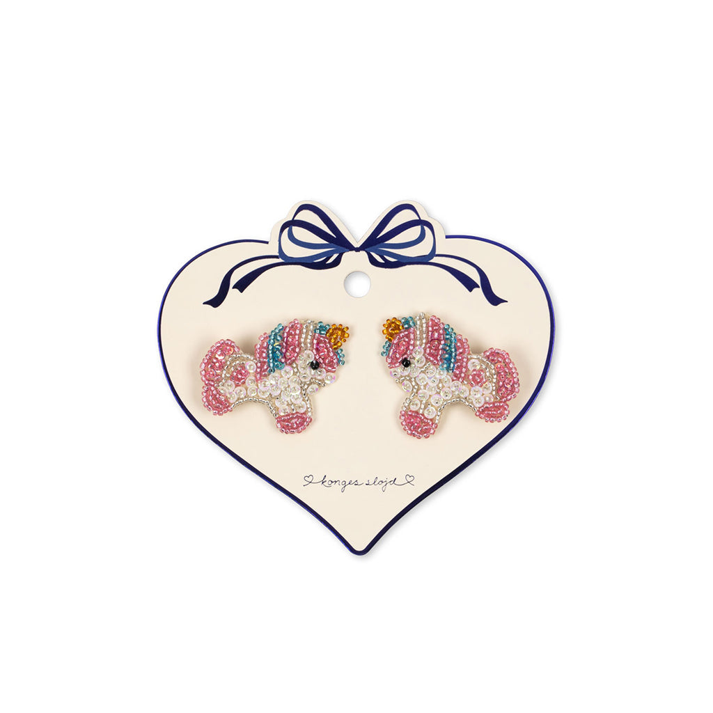 Konges Sløjd Hårspenner med perler, 2-pakning - Unicorn beaded