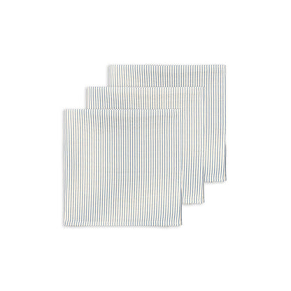 Konges Sløjd tøybleie, økologisk musselin, 3-pakning - Stripe blue