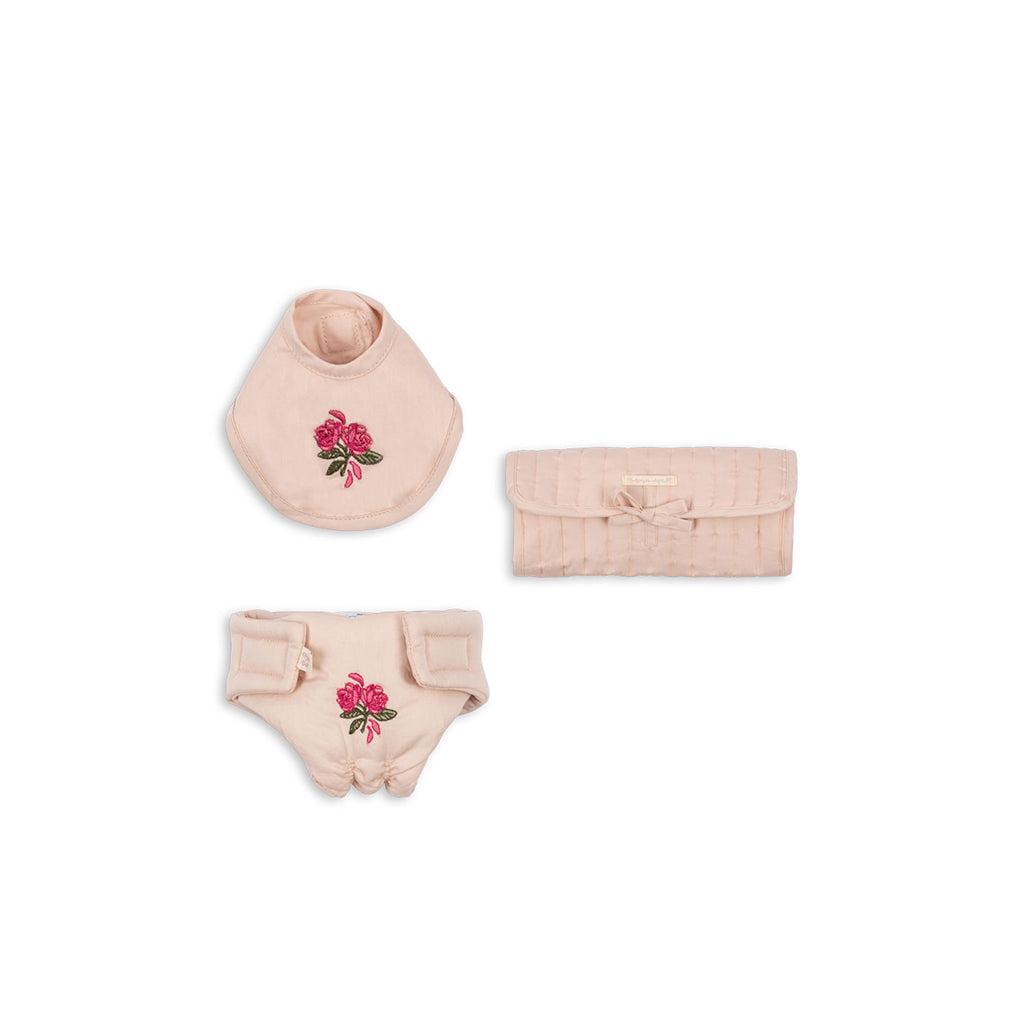 Konges Sløjd dukketilbehør, bleie, teppe og smekke - Cameo rose