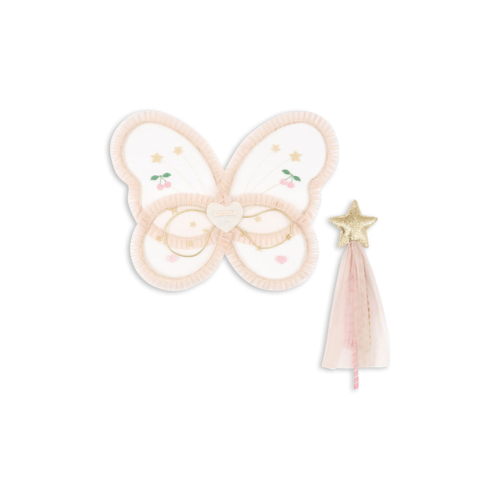 Konges Sløjd Fairy frill fe-drakt, Vinger og tryllestav - Brazilian sand